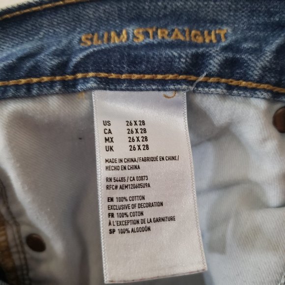 American Eagle Slim Straight Medium Jeans 26x28 - Picture 7 of 7